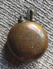 Verdun 1917 Original WWI (1914-18) Militaria Engraved Brass Lighter Trench Art picture