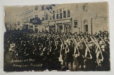 Arrival of American Troops in Luxembourg 1918 WWI ~ Antique RPPC Postcard picture