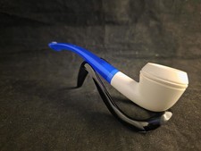 Budget-Friendly Smooth English Bulldog Meerschaum Pipe with Acrylic Stem picture