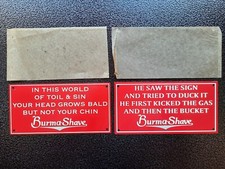 2 NEW OLD STOCK NOS METAL TACKER SIGNS BURMA SHAVE FUNNY QUOTES OLD ADVERTISING picture