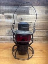Vintage Armspear 1925 B&O RR Baltimore Ohio Railroad Lantern Red Globe Antique picture