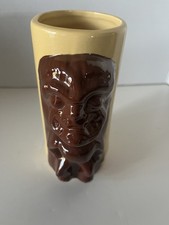 Vintage 70’s Hawaiian Actor Al Harrington 6.5”Yellow/Brown Tiki Tumbler picture