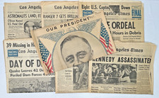 Los Angeles Times 60's 70's Lot of 6 Mix LA Times Newspapers + 1934 Roosevelt picture