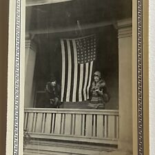 Antique B&W Snapshot Photograph Women Flapper American Flag San Antonio TX picture
