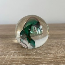Karg Signed Paperweight Bubbles Green Red Purple Smoke Swirl picture
