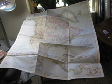 VINTAGE NORTH AMERICA MAP National Geographic March 1952 picture
