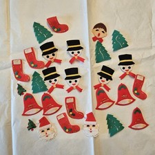 Vintage Felt Santa Stocking Tree Christmas Package Decorations Elastic Japan? picture