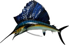 METAL SAILFISH TROPHY MARLIN HEAD CARVING SPORT OCEAN FISHING COLLECTION WALL CL picture