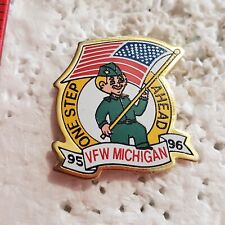 VFW 1995-96 Michigan State Honor Guard One Step Ahead Soldier Hat Pin Tie Tac picture
