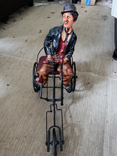 Vintage Style Charlie Chaplin Figurine on Metal Tricycle Bike - 19