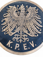 WWI-ERA Brass Royal Prussian 1912 Locomotive Builders Plate K.P.E.V. Factory picture
