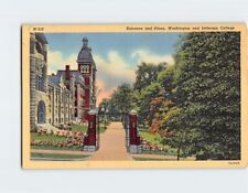 Postcard Entrance & Plaza Washington & Jefferson College Pennsylvania USA picture