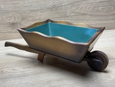 Vintage Lefton Japan Wooden Wheelbarrow Planter Napco Style Mid Century 11” picture