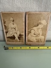 Pair Of Rare Risque 1870s? Victorian Women CDV s  Lingerie Burlesque Actress picture