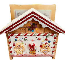 Gingerbread House Recipe Box Christmas Holiday NIB Candy Cane Gingerbread Man picture