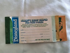 1973 Disneyland vtg Child Jr Jiminy Cricket ticket coupon book booklet Disney picture