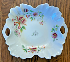 Vintage Limoges China Floral Trinket Jewelry Dish Tray Scalloped Edge, FRANCE picture