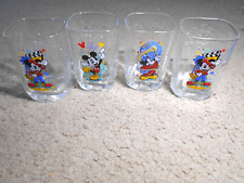 2000 Walt Disney World McDonald's Mickey Mouse Square Glasses Set of 4 picture