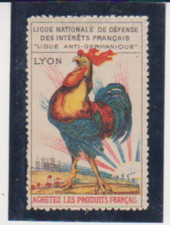 France WWI Women's Crusade Vignette Lyon Rooster Cinderella Poster Stamp picture