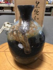 Bizen Ware Koichiro Isezaki Kurotokkuri Black Sake Bottle Solo Exhibition picture