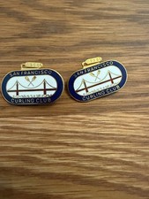 Vintage 1958 San Francisco Curling Club Enamel Pins (2) Curling Bonspiel Club Pi picture