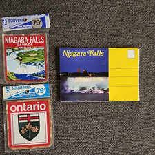 Vintage Niagara Falls/Canada Souvenir Fold-Out Postcard Scenes w/2 stickers picture
