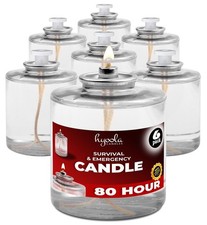 Hyoola 80 Hour Liquid Paraffin Long Burning Candles - 6 Pack - 6 Pack, Clear picture