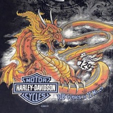 2008 Harley-Davidson Motorcycles 2 Sided T-Shirt Smoky Mountain TN Dragon XL picture