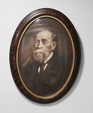 Beautiful Tiger WoodFrame With Bubble Glass, Portrait of Gentleman 16.5