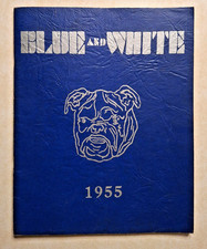 Vintage Bangor Maine Junior High School ME Yearbook 1955 Blue and White History picture
