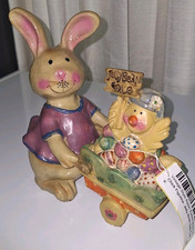 Vintage-Style K’s Collection Easter Bunny & Chick Resin Figurine picture