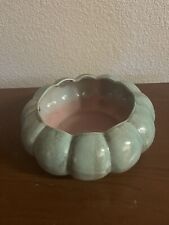 Gonder Pottery E 12 Lobed Console Bowl Planter Early Mark 1940s USA - Mint Green picture