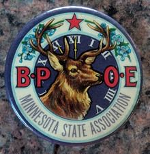 Early Vintage Minnesota State Elks Association Pin, 1-7/8