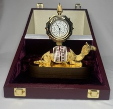 RARE Grant Macdonald Camel Clock Sterling Silver Cast Gold Plated State of Qatar picture