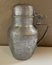 Vintage Viko Aluminum Syrup Pitcher with Hinged Lid Primitive  picture