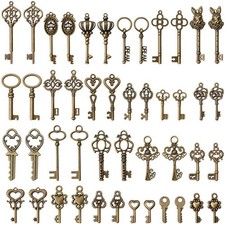 Wholesale Old Vintage Antique Skeleton Keys Necklace Pendant Bronze DIY Crafts picture