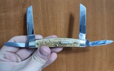 Voss Cut Co. 573 Solingen 4 Blade Stag Handle Germany Vintage picture