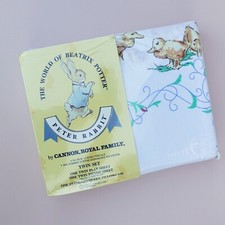 Vintage Beatrix Potter Friends of Peter Rabbit Cannon Twin Sheet Set NEW SEALED picture