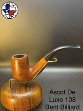 Vintage Ascot De Luxe 108 Bent Billiard Tobacco Pipe picture