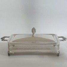 Vintage Sheffield Silver Co Silverplate Covered Casserole Serving Dish USA picture