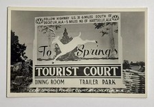 Deer Springs Tourist Court Billboard Rt 2 Decatur Alabama Real Photo Postcard picture