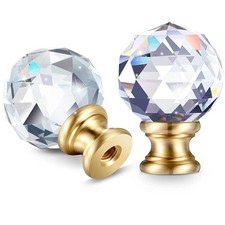2 Pack Clear Diamond Crystal Lamp Finials for Lamp Shade Lamp Decoration picture