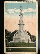 Vintage Postcard 1919 Soldiers Monument in National Cemetery Gettysburg PA picture