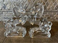 Vintage Clear Glass Horse Bookends L.E. Smith? picture