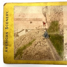 Path to Cave of the Winds Niagara Falls Stereoview American Scenery Hand Tinted picture