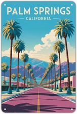 Palm Springs California Travel Vintage Tin Metal Signs Home Décor 8x12 picture