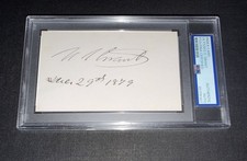 Ulysses S. Grant Signed 3x5 Cut PSA Slabbed 18th President Of The United States picture