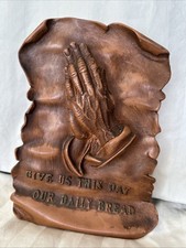 Vintage 1962 Christian Praying Hands Resin Wall Art Universal Statuary Corp 9.5” picture