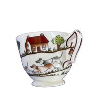 Crown Staffordshire Hunting Scene Fine Bone China Teacup - Excellent Condition picture