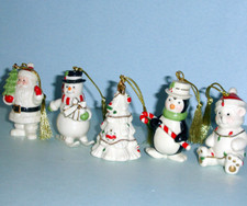 Lenox Very Merry Christmas SET/5 Ornament Boxes Santa Snowman Bear Penguin Tree picture